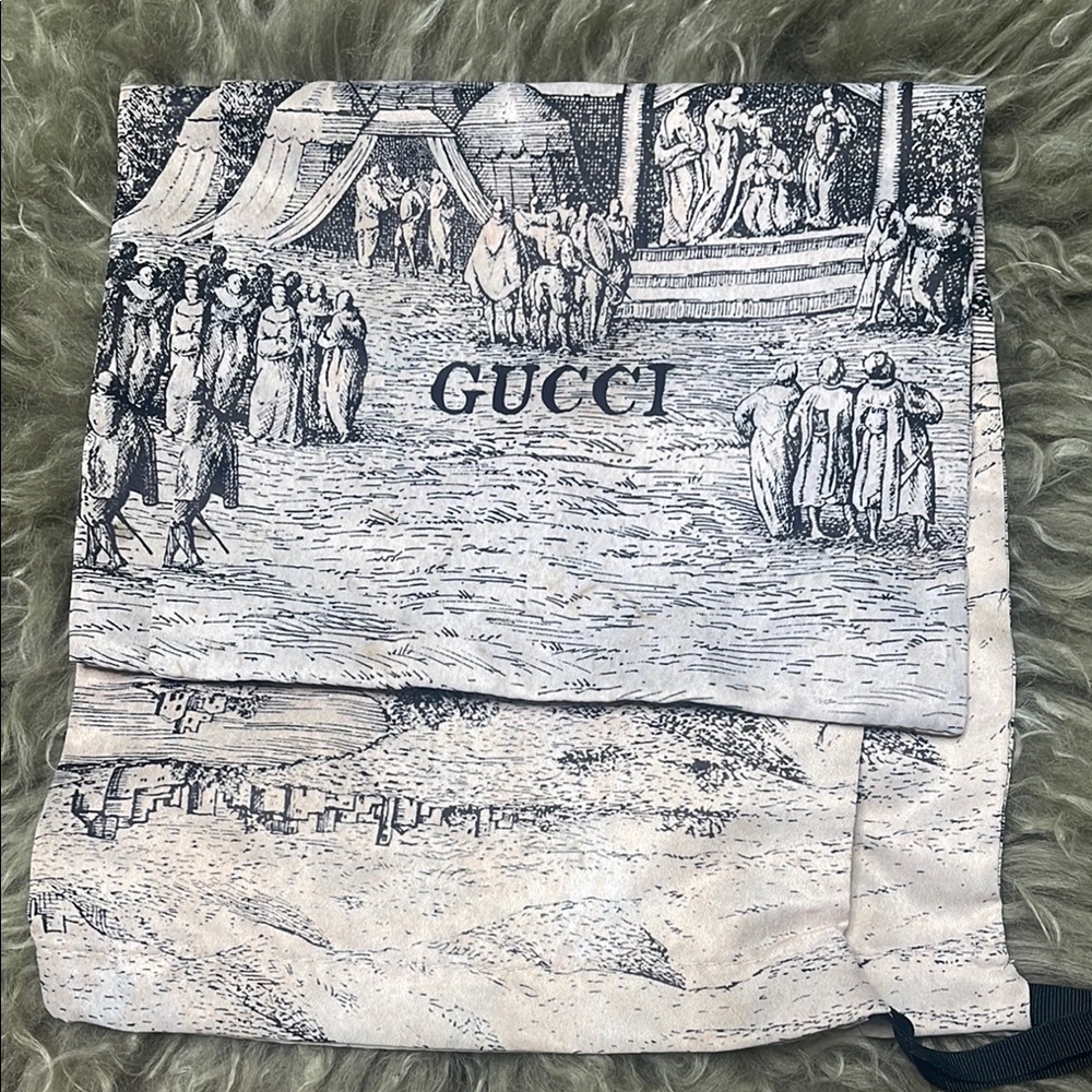 Gucci Drawstring Bag with Black and Cream Design